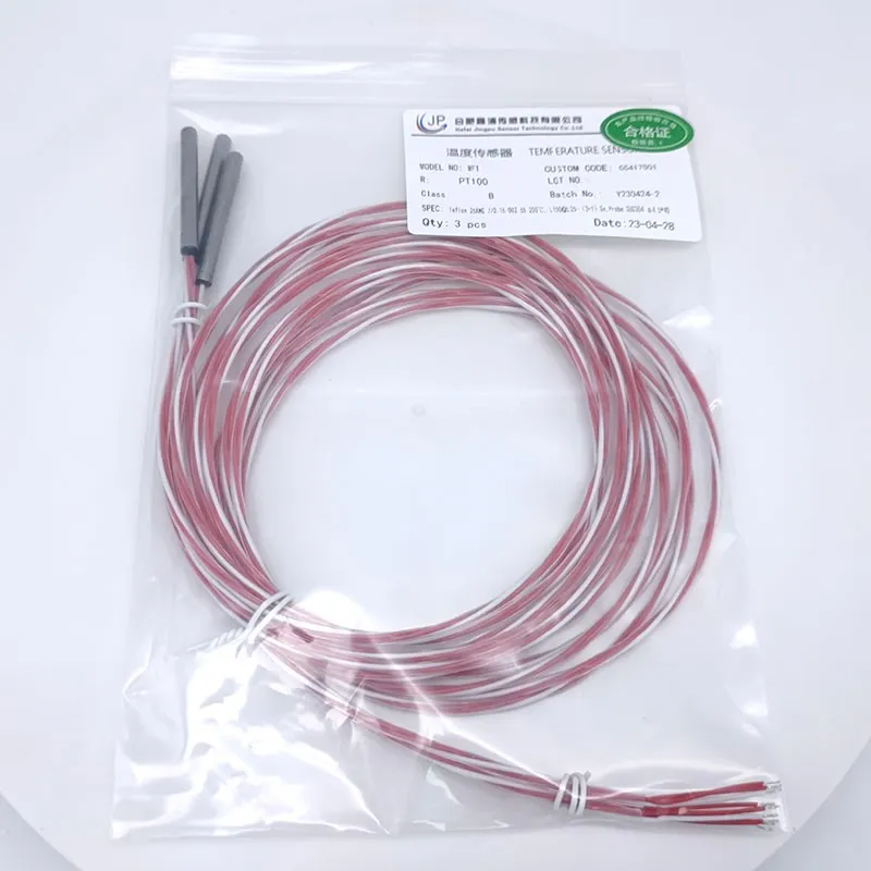 PT100 Temperature Sensor Red/White Wire 500pcs Per Carton